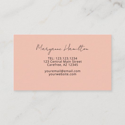 Carte De Visite Pêche Monogramme moderne (Dos)