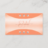 Carte De Visite Pêche Noble avec diamants étincelants et monogramm (Devant)