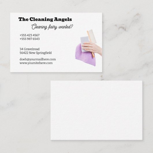 Carte De Visite Pêche propre (Devant / Derrière)