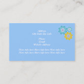 Carte De Visite Pêche rétro, motif cachemire bleu floral (Dos)