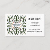 Carte De Visite Pêche Saumon unique Nature PNW Botanique (Dos)