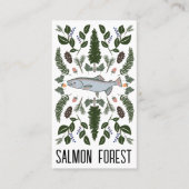 Carte De Visite Pêche Saumon unique Nature PNW Botanique (Devant)