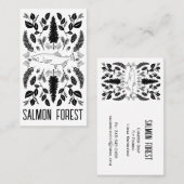 Carte De Visite Pêche Saumon unique Pêche Nature Botanique Simple (Devant / Derrière)