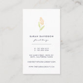 Carte De Visite Pêcher la fleur | Aquarelle florale verticale (Dos)