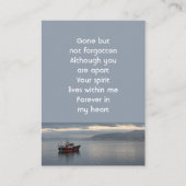 Carte De Visite Pêcheur de bateau de pêche Memorial Keepsaké (Devant)