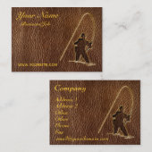 Carte De Visite Pêcheur simili cuir (Devant / Derrière)