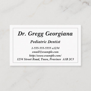 Carte de visite pédiatrique de base