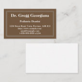 Carte de visite pédiatrique minimal (Devant / Derrière)