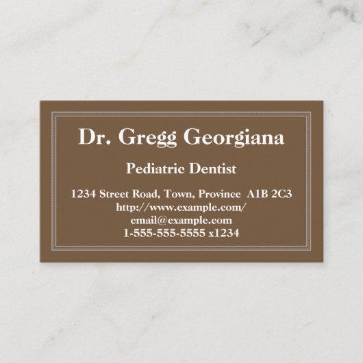 Carte de visite pédiatrique minimal (Devant)