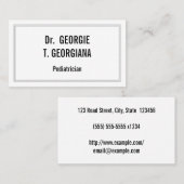 Carte de visite pédiatrique personnalisable et sim (Devant / Derrière)