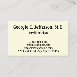 Carte de visite pédiatrique professionnel