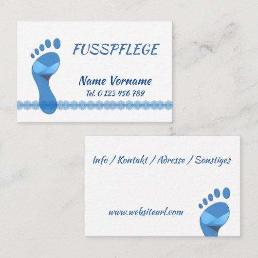 Carte De Visite Pédicure (Devant / Derrière)