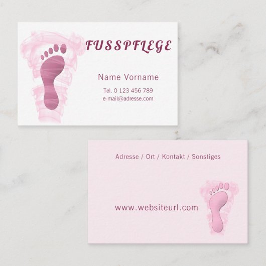 Carte De Visite Pédicure (Devant / Derrière)