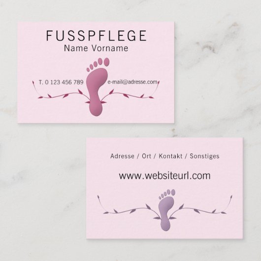 Carte De Visite Pédicure (Devant / Derrière)