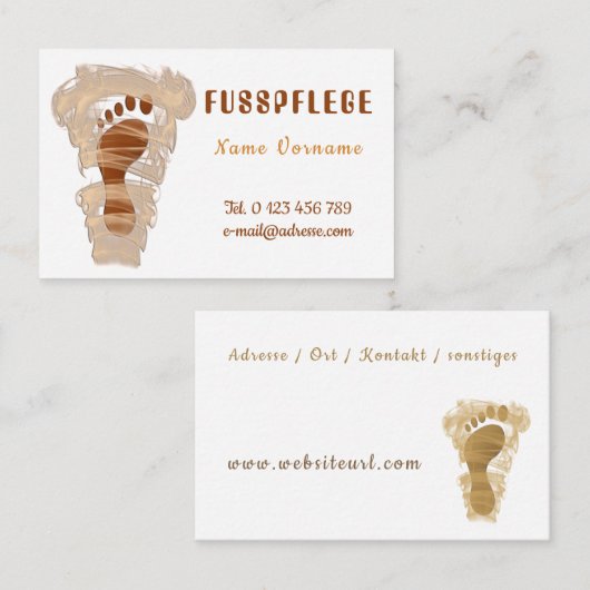 Carte De Visite Pédicure (Devant / Derrière)