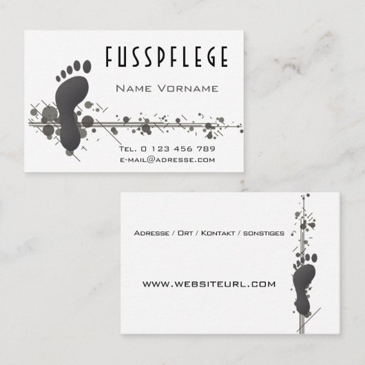 Carte De Visite Pédicure (Devant / Derrière)