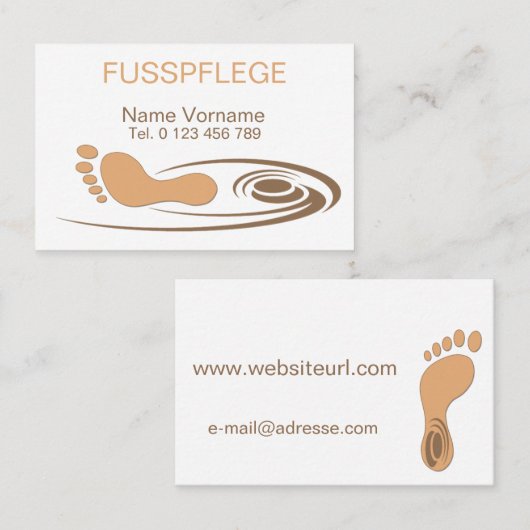 Carte De Visite Pédicure (Devant / Derrière)