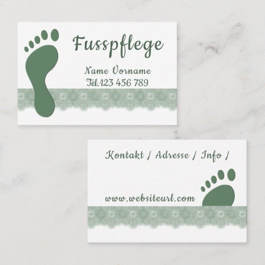 Carte De Visite Pédicure (Devant / Derrière)