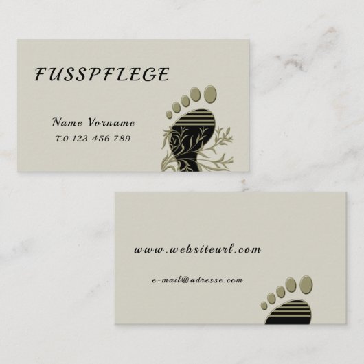 Carte De Visite Pédicure (Devant / Derrière)