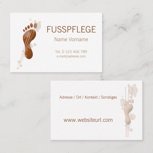 Carte De Visite Pédicure (Devant / Derrière)