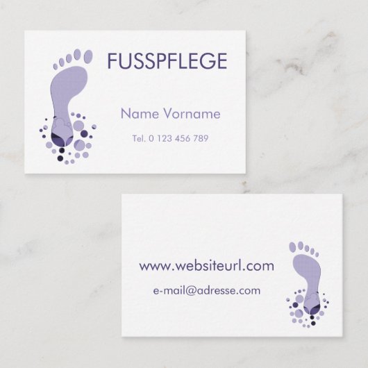 Carte De Visite Pédicure (Devant / Derrière)
