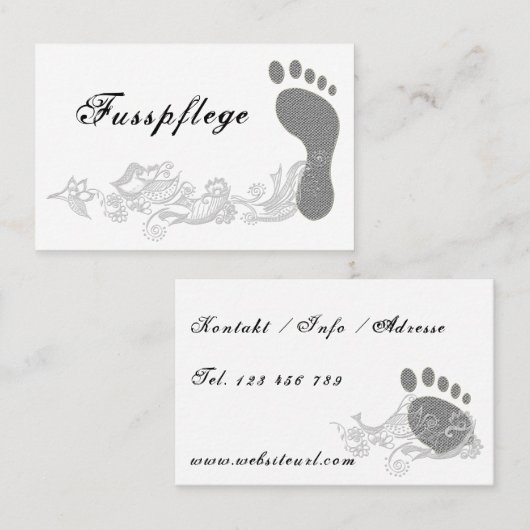 Carte De Visite Pédicure (Devant / Derrière)