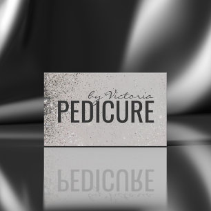 Carte De Visite Pedicure Design ongles Gris Parties scintillant Po