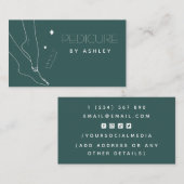 Carte De Visite Pedicure Elégant Pieds & Étincelle Simple Minimale (Devant / Derrière)