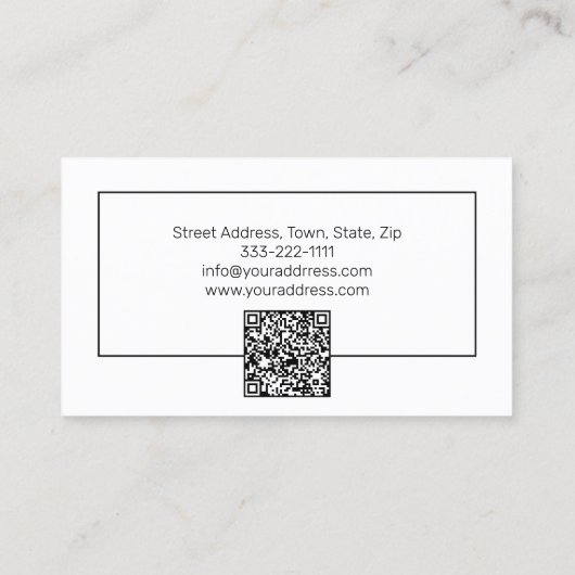 Carte De Visite Pedicure Nail Studio Minimal Tendance Simple Blanc (Dos)