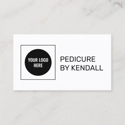 Carte De Visite Pedicure Nail Studio Minimal Tendance Simple Blanc (Devant)