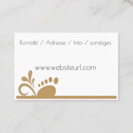 Carte De Visite Pédicure - podologie (Dos)