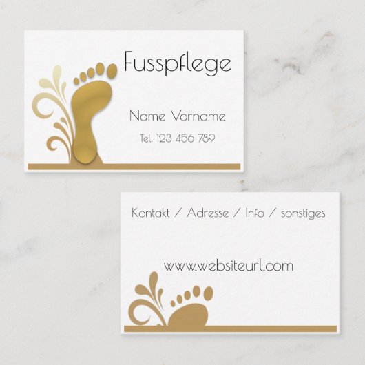 Carte De Visite Pédicure - podologie (Devant / Derrière)