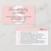 Carte De Visite Peel chimique évite les conseils de soins postérie (Devant / Derrière)