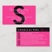 Carte De Visite Peel chimique rose néon évite les soins postérieur (Devant / Derrière)
