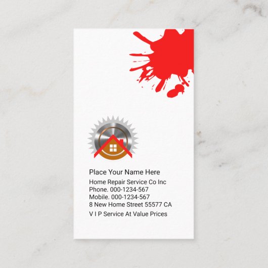 Carte De Visite Peeling Wall Paint Handyman (Dos)