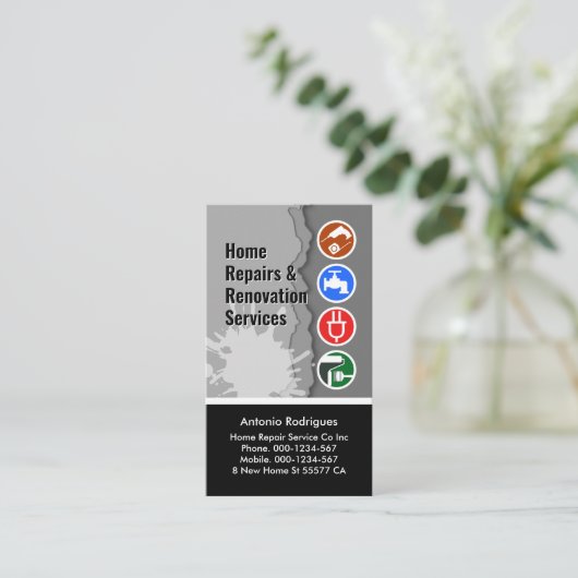 Carte De Visite Peeling Wall Paint Handyman (Debout devant)