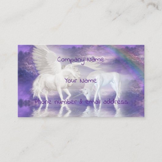 Carte De Visite Pegasus et licorne (Devant)