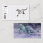 Carte De Visite Pegasus galopant par des nuages de tempête (Devant / Derrière)