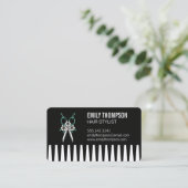 Carte De Visite Peigne | Coiffeur | Ciseaux  (Debout devant)