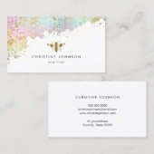 Carte De Visite peigne d'abeille couleurs pastel (Devant / Derrière)