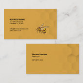 Carte De Visite Peigne de miel moderne et or de satin d'abeille (Devant / Derrière)