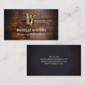 Carte De Visite Peigne et ciseaux en cuir de barbier (Devant / Derrière)