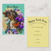 Carte De Visite Peignez le mustang de cheval avec l'iris et les (Devant / Derrière)