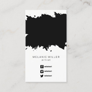 Carte de visite - peignez le noir d'éclaboussure