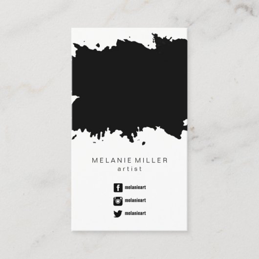 Carte de visite - peignez le noir d'éclaboussure (Devant)