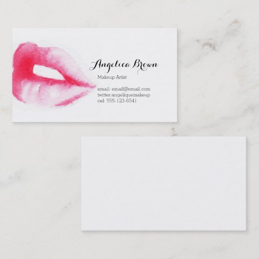 Carte de visite peint de lèvres (Devant / Derrière)