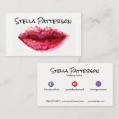 Carte de visite peint de maquilleur de lèvres (Devant / Derrière)