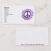 carte de visite peint par pourpre de signe de paix (Devant / Derrière)