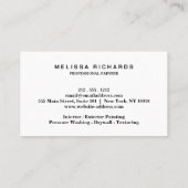 Carte De Visite Peintre (Dos)