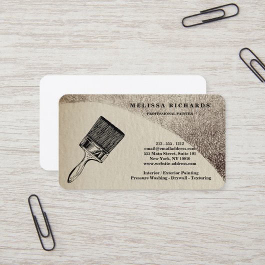 Carte De Visite Peintre (Devant/Arrière en situation)